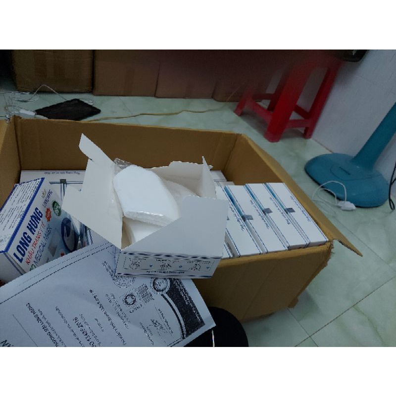 [1 hộp 50 cái chia bịch 10] Khẩu Trang 3D Long Hưng