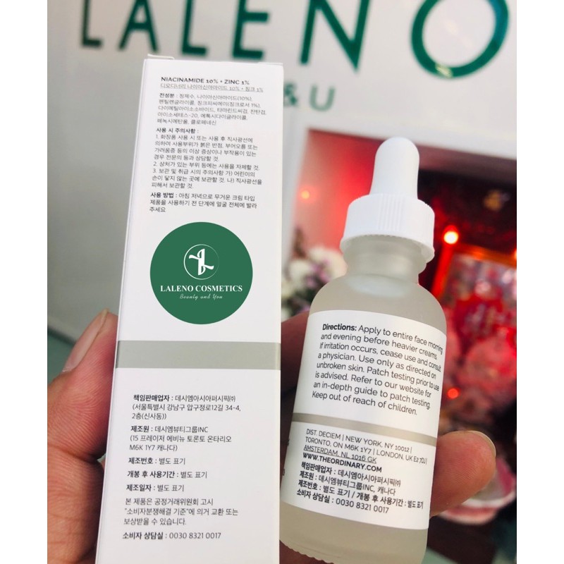 Tinh chất The Ordinary Niacinamide 10% + Zinc 1% - 30ml 60ml