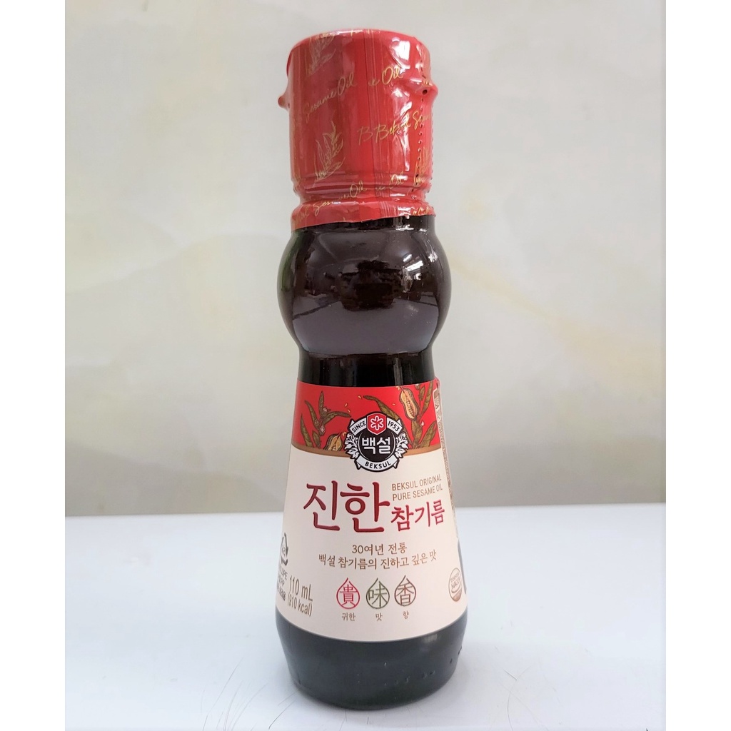 [Chai 110ml] DẦU MÈ ĐẬM ĐẶC Beksul [Korea] CJ FOODS Original Pure Sesame Oil