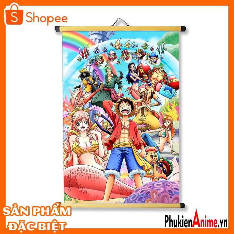 Shop Anime Hcm - Tranh treo vải 40x60 Anime One Piece mẫu 3