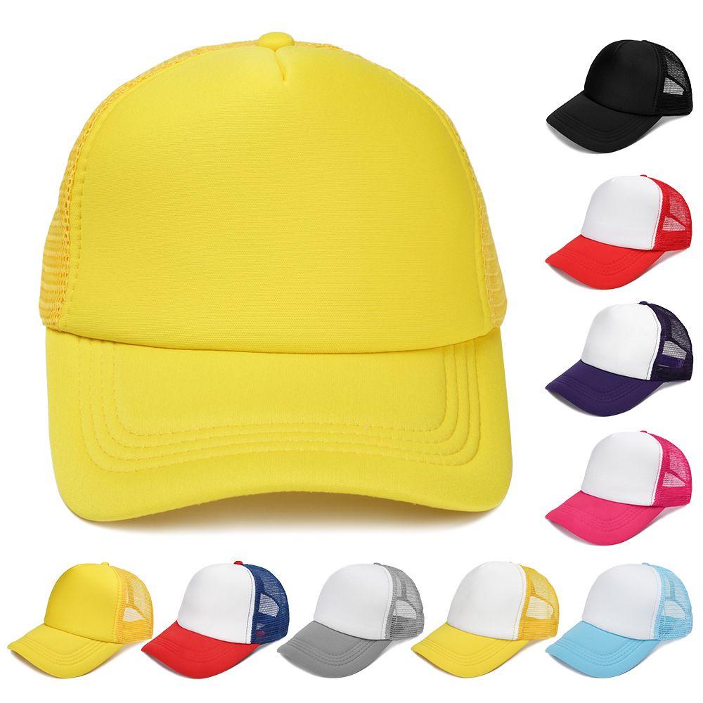 Mũ bóng chày màu trơn phối vải lưới có thể điều chỉnh phong cách hip hop thời trang cá tính cho unisex