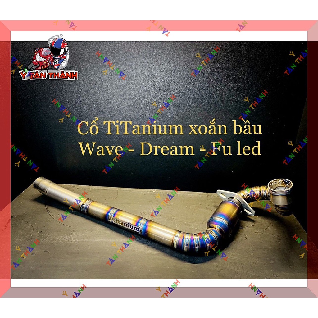 Cổ pô titan có bầu hơi cong cho wave,dream,future125,neo MS 28