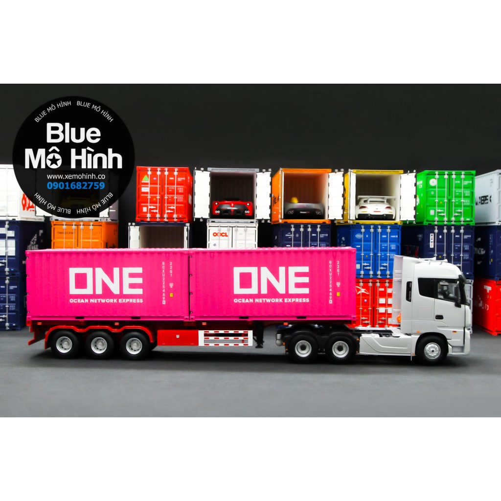 Blue mô hình | Mô hình thùng container xe đầu kéo 1:24