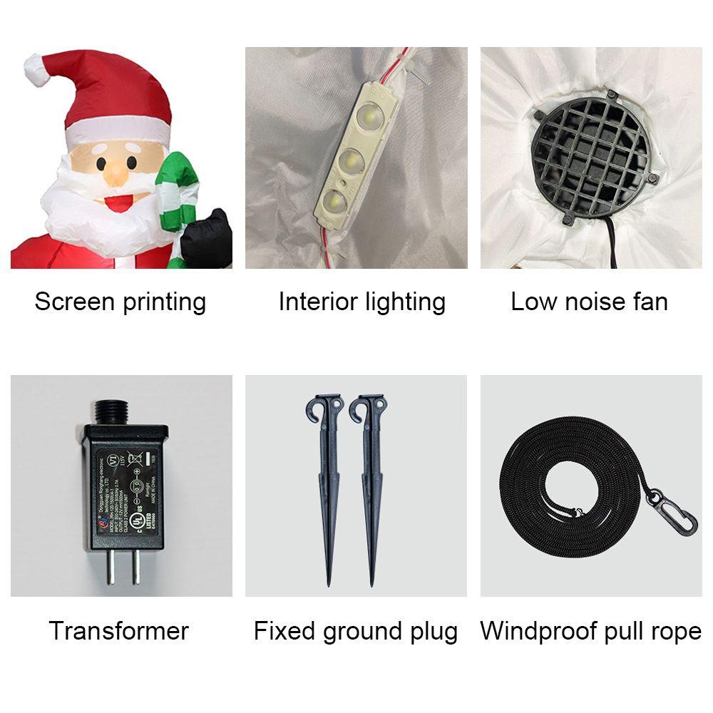 Búp Bê Ông Già Noel Bơm Hơi Có Đèn Trang Trí Sân Vườn Ngoài Trời