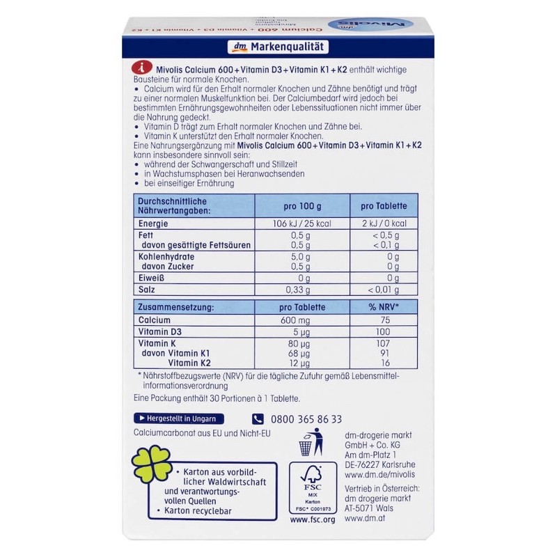 VIÊN UỐNG CANXI D3 K1 K2 ĐỨC