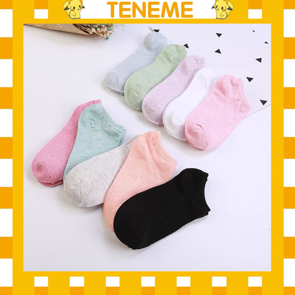 Combo 10 Đôi tất nữ ngắn cổ Teneme vớ nữ phong cách Hàn Quốc CT5