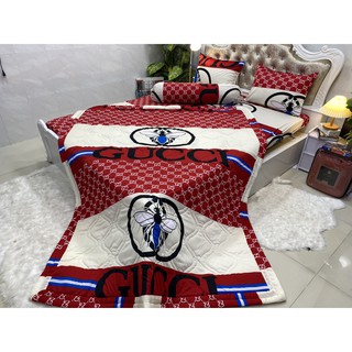 BỘ DRAP THUN HÀN QUỐC CAO CẤP 5 món ( 1 ga + 2 nằm + 1 ôm + 1 mền trần bông)