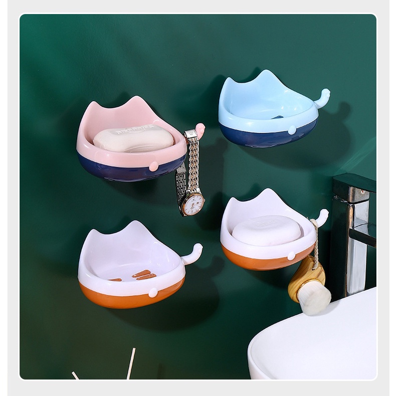 Khay Đựng Xà Phòng Gắn Tường Không Cần Khoan Lỗ Hình Mèo Cute - Dumi Shop