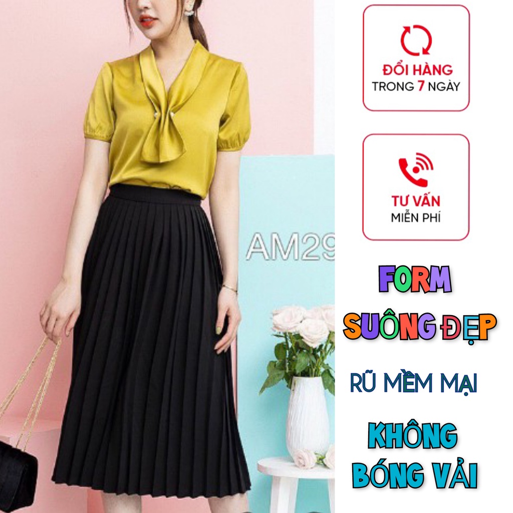 váy xếp li cao cấp dài 66cm dáng suông
