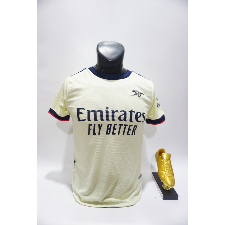 áo bóng đá Arsenal vàng 2021 2022 vải THÁI, áo đá banh Arsenal sân khách 2021 2022