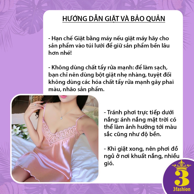 Đầm Ngủ Hai Dây Viền Ren Sexy Vải Lụa Mềm Mịn Thoáng Mát Rủ Nhẹ Thoáng Mát Không Nhăn, Không Xù - N11