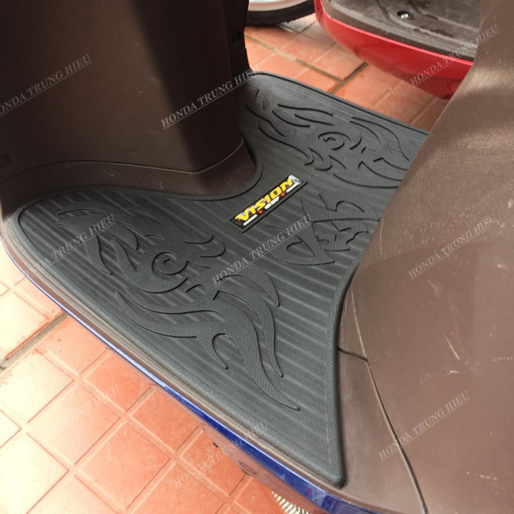 Thảm lót để chân xe Vision 2014 -2020 loại caosu, inox