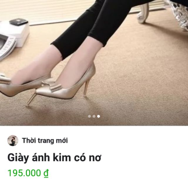 Giày ánh kim có nơ