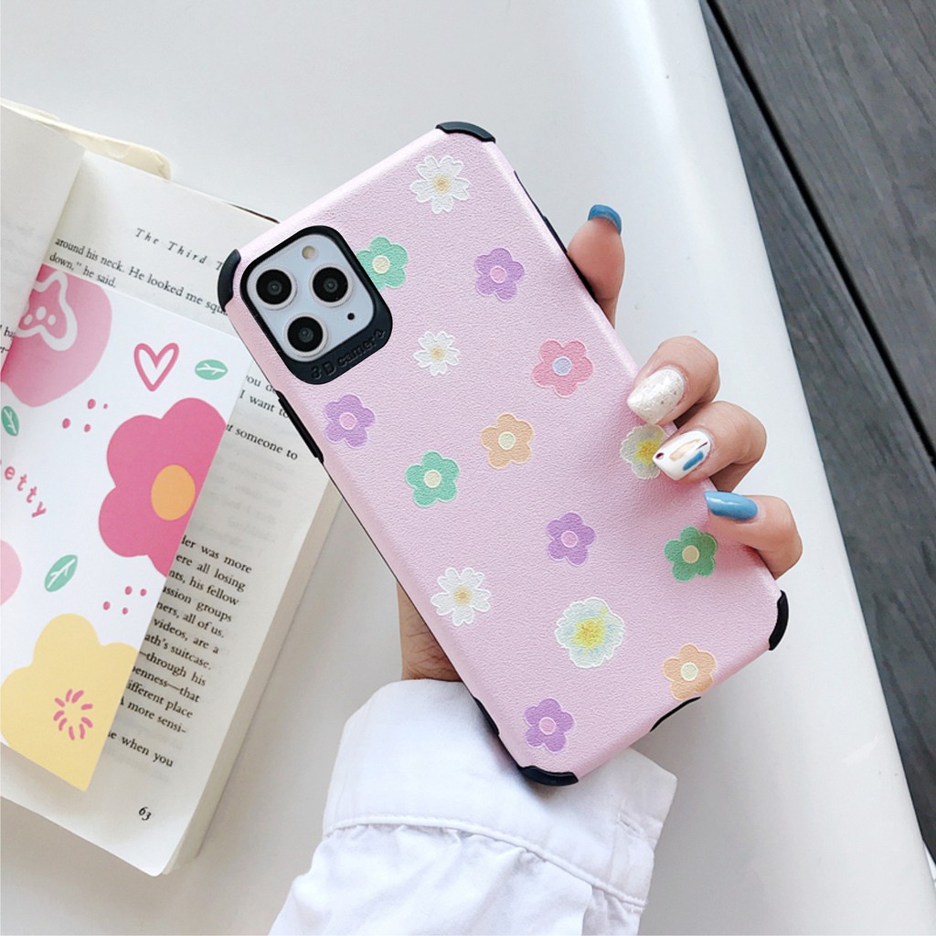 Ốp Lưng Da IMD Smiley Flower - R012
