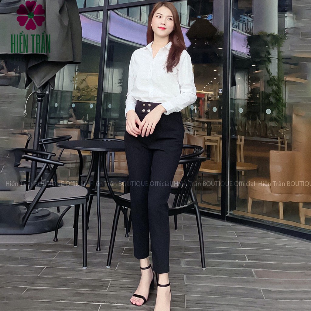 Quần tây nữ Ruby Fashion  đai 4 cúc công sở lưng cao, tôn dáng phối siêu đẹp, vải chống nhăn | BigBuy360 - bigbuy360.vn