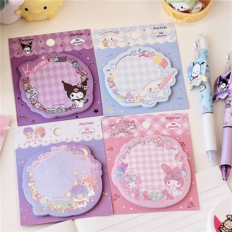 SANRIO Bộ 30 Tờ Giấy Ghi Chú Họa Tiết Kuromi Melody Dễ Thương