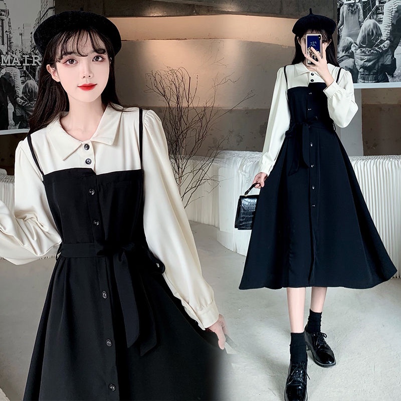 Đầm dáng chữ A tay dài phong cách Pháp thời trang xinh xắn cho nữ