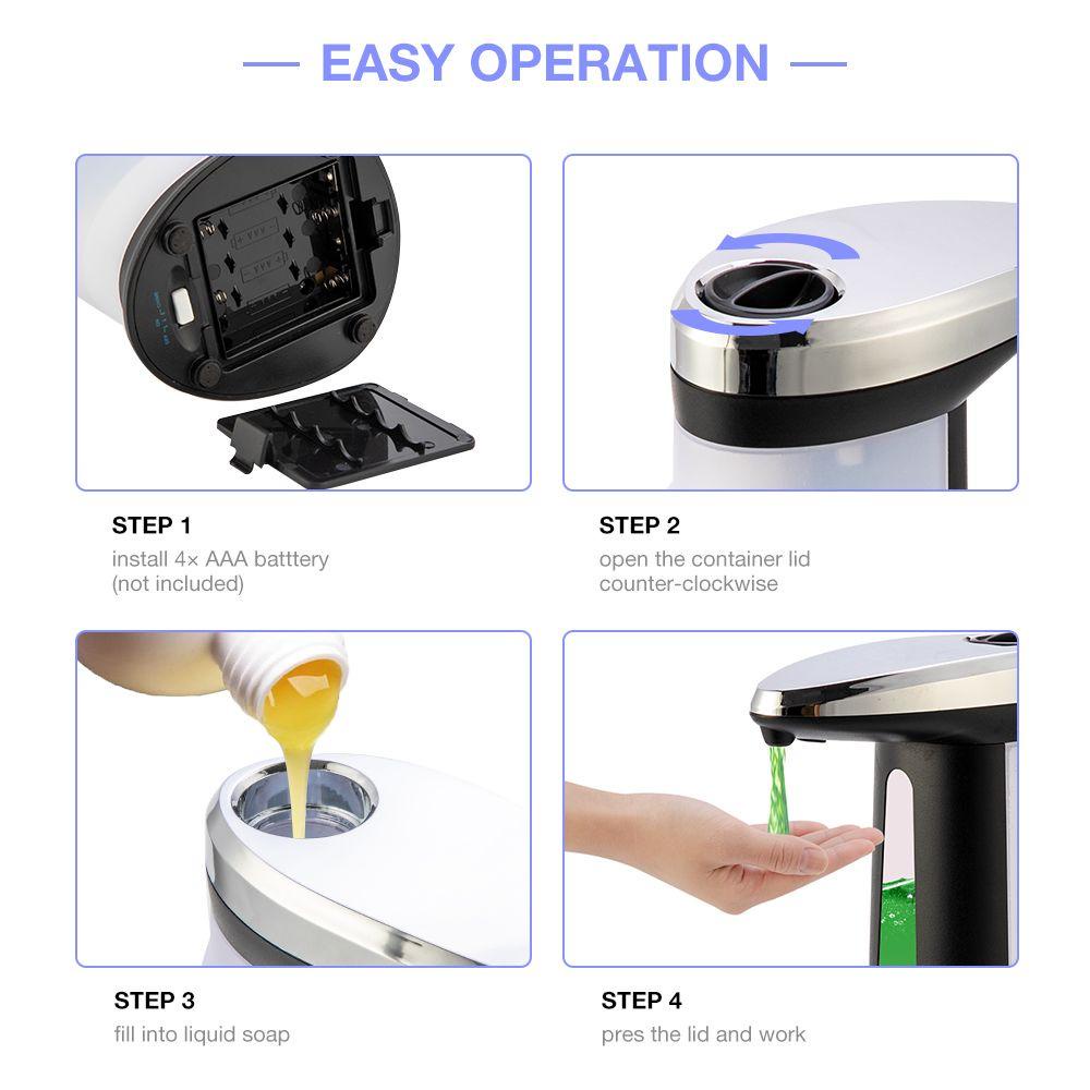 PISTA Bình Đựng Xà Phòng Cảm Biến IR Bằng Thép Không Gỉ Mới Cho Nhà Tắm