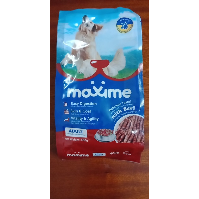 THỨC ĂN HẠT CHO CHÓ TRƯỞNG THÀNH VỊ THỊT BÒ MAXIME GÓI 400G