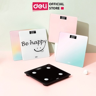Cân điện tử sức khỏe Deli - số đo chính xác, kính cường lực sang trọng, tải trọng 180kg - E86120