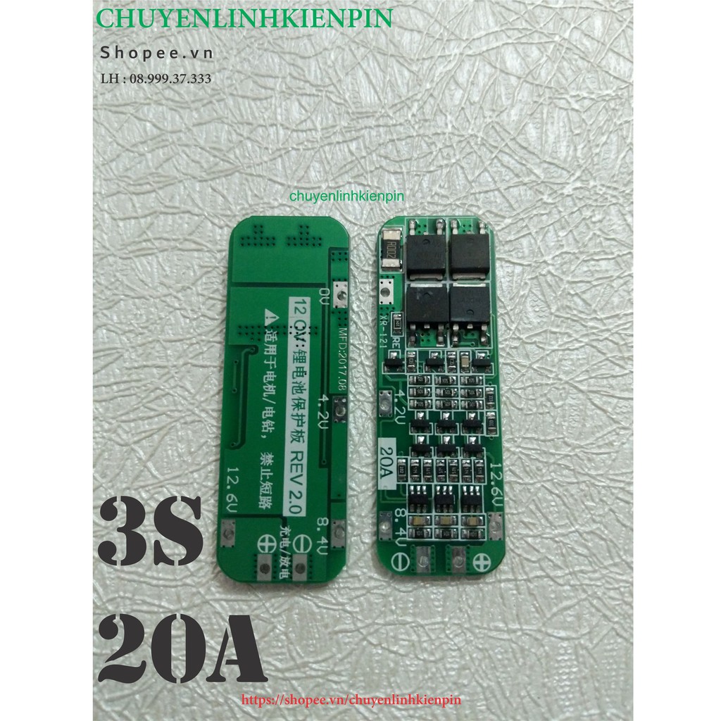 Mạch 3S 20A Full, bảo vệ Pin Lion ( BL64_75 )