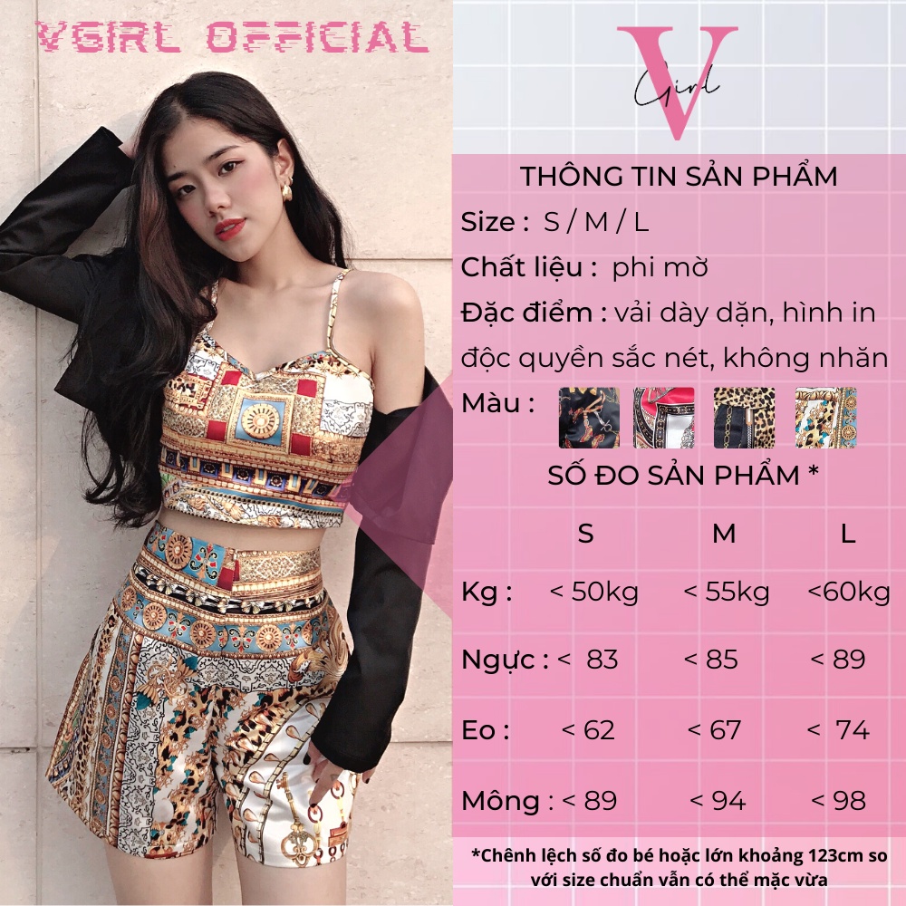 [SALE] Set bộ nữ VGIRL 3 món - áo croptop nữ, chân váy, quần ngố - chất phi mờ không nhăn [ ẢNH ĐỘC QUYỀN ]