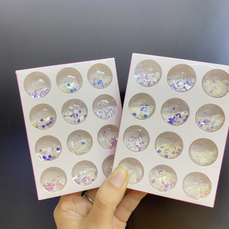 Set nhũ kim tuyến trắng siêu sáng 12 hủ