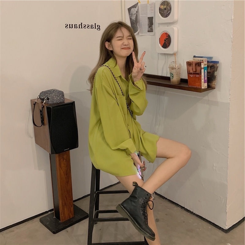 Áo Sơ Mi Voan Chống Nắng Dáng Rộng Thời Trang Xuân Hè Cho Nữ