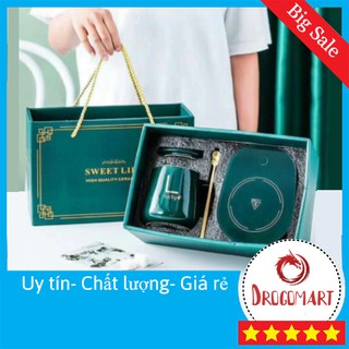 Máy Hâm Nóng Mini Bằng Điện-Đế Hâm Nóng Đồ Uống Kèm Cốc Full Box Siêu Sang