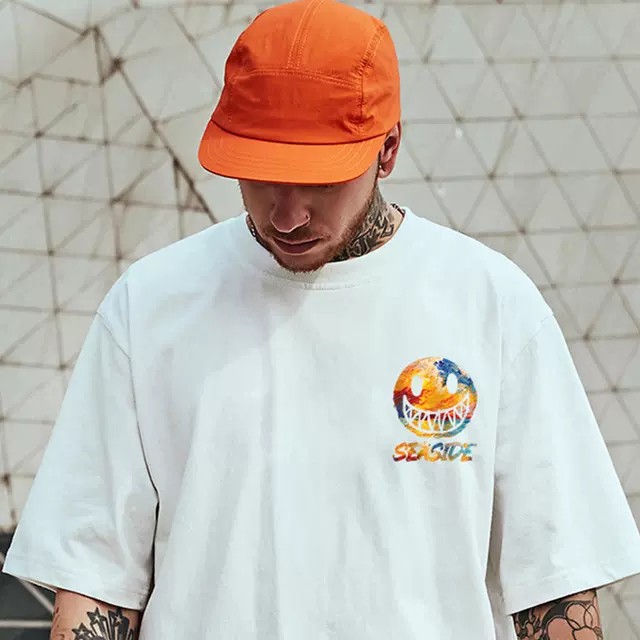 Áo thun nam tay lỡ unisex ,Áo phong tay lỡ chất liệu cotton siêu mượt oversize phong cánh  nam tính ( mặt cười  ngưc ) | BigBuy360 - bigbuy360.vn