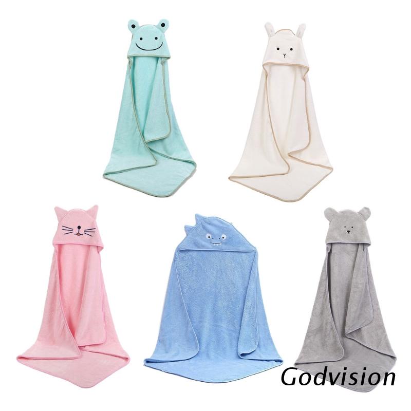 Khăn Tắm Có Mũ Trùm Siêu Mềm In Hình Chú Ếch Koala Dễ Thương Cho Bé