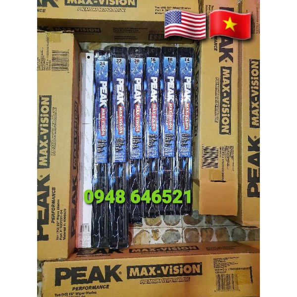 Gạt mưa ô tô Peak cao cấp Chính Hãng thương hiệu Mỹ 🇺🇲_ Việt nam 🇻🇳 Đơn vị tính (1 cây)