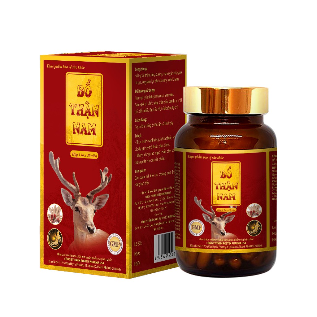 Tăng cường sinh lý nam thảo dược, bổ thận, tráng dương Bổ Thận Nam - 30 viên