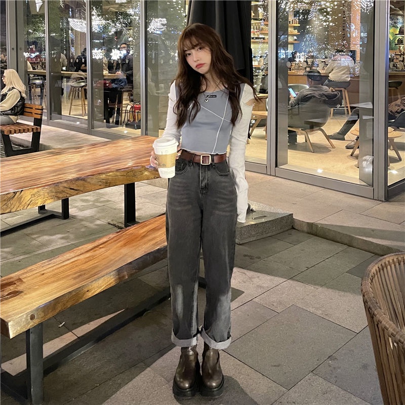 Áo Thun Lửng Tay Dài Chống Nắng Thoáng Khí Phong Cách Hong Kong Cho Nữ