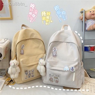 good-looking▧Cặp học sinh nữ cấp 2, cấp 2, phiên bản Hàn Quốc của Harajuku ulzzang ba lô du lịch đại học không in ba lô