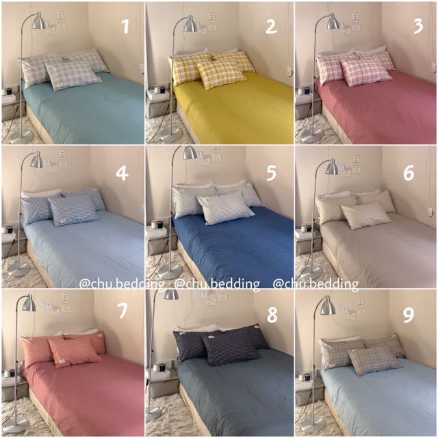 Bộ ga giường và vỏ gối: đủ các size 1m2x2m, 1m4x2m,1m6x2m,1m8x2m