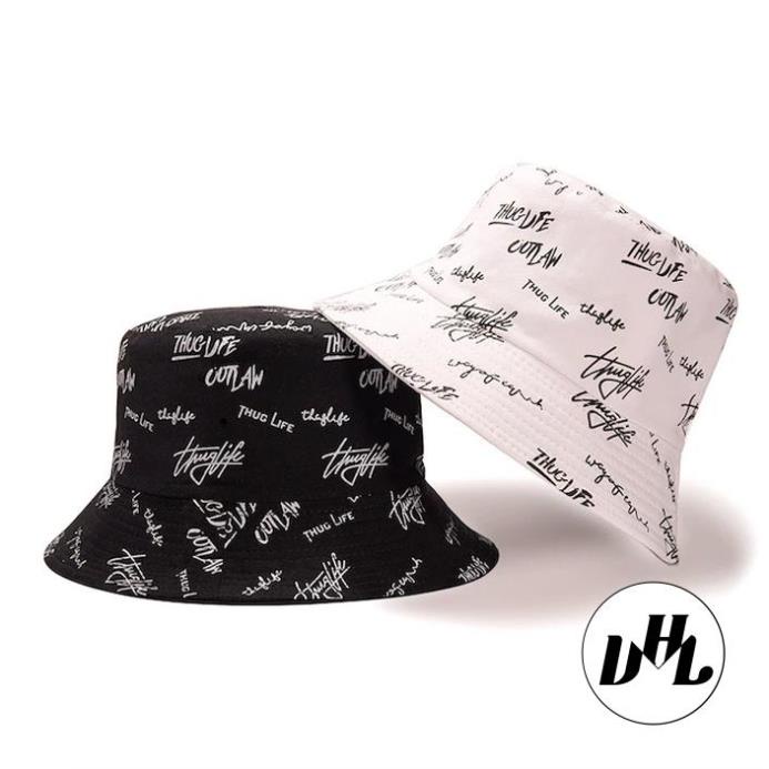 (Hàng VNXK) Nón thời trang, mũ Bucket vành tròn ThugLife vải Kaki đẹp chuẩn thời trang (Ảnh thật)