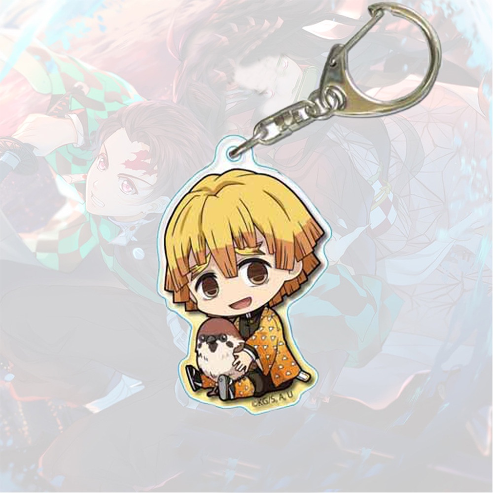 Móc khóa nhựa acrylic kiểu Demon Slayer Kamado Tanjirou Kimetsu No Yaiba Tomioka Giyu dễ thương