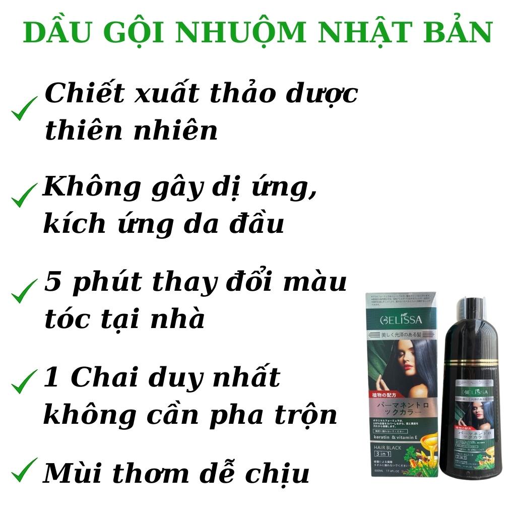 Dầu Gội Phủ Bạc Gelissa Nhật Bản 500ml Thảo Dược Gội Là Đen Chăm Sóc Tóc Tại Nhà  AME SHOP