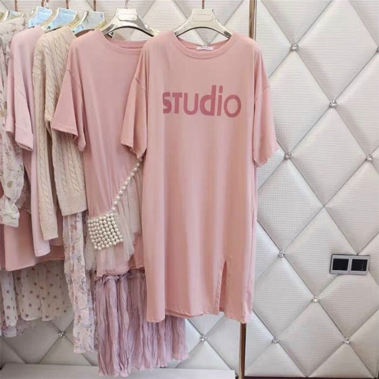 Đầm bầu phông cotton họa tiết Stu23 tay lỡ váy bầu suông dáng dài chất co dãn hàng VNXK