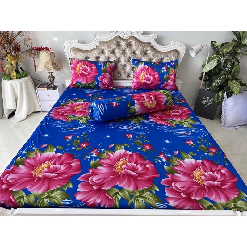 Bộ drap thun hàn quốc 4 món mẫu bông siêu đẹp
