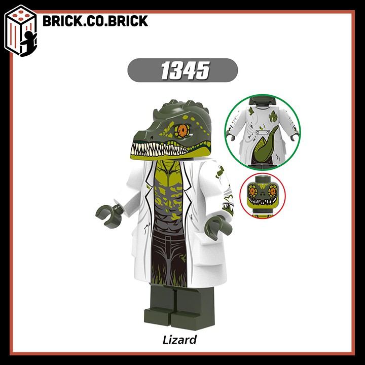 Lego Siêu Anh Hùng Đồ Chơi Lắp Ráp Minifigure Người Sắt Người Nhện Lizard Nguyên tố Lửa Nước Marvel X0268