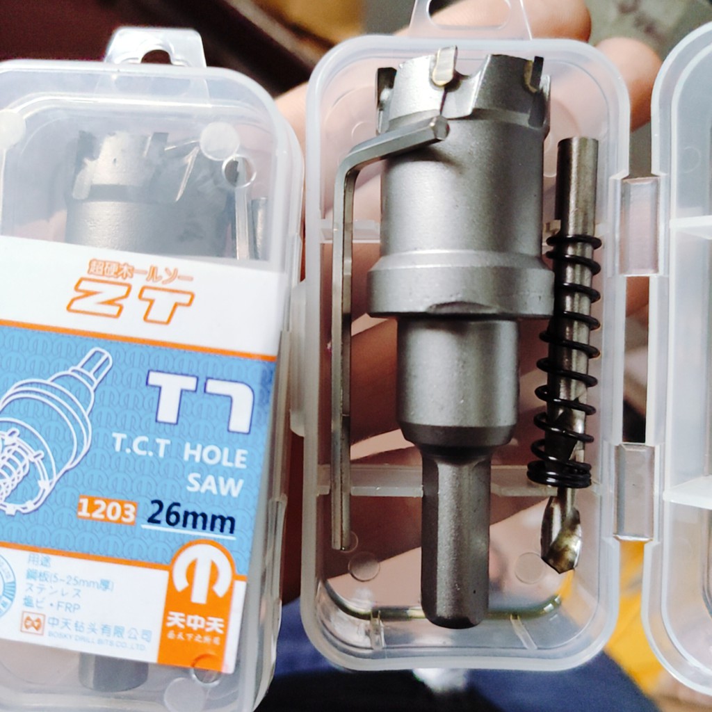 Mũi khoét inox 26 , sắt đầu hợp kim công nghệ Đức Loại 1, mũi khoét kim loại 26mm
