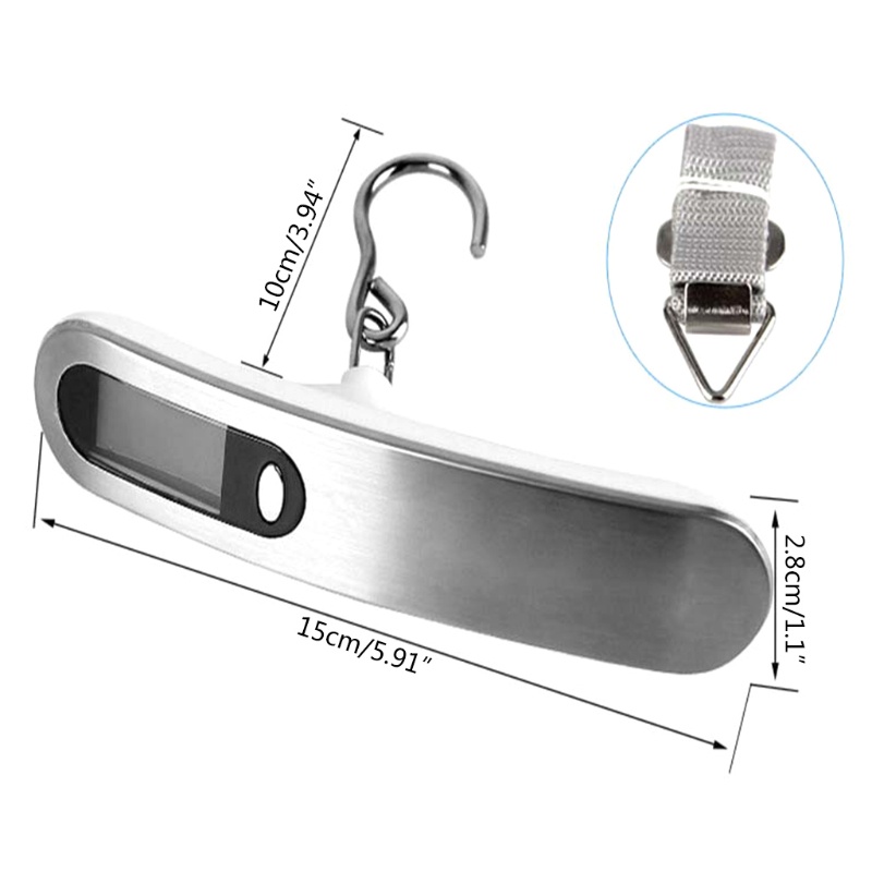 Cân Hành Lý Điện Tử Cầm Tay 110Lbs 50KG Màn Hình LCD Kỹ Thuật Số