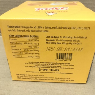 Hộp 10 Trứng Ăn Liền Devi Dabaco 400g