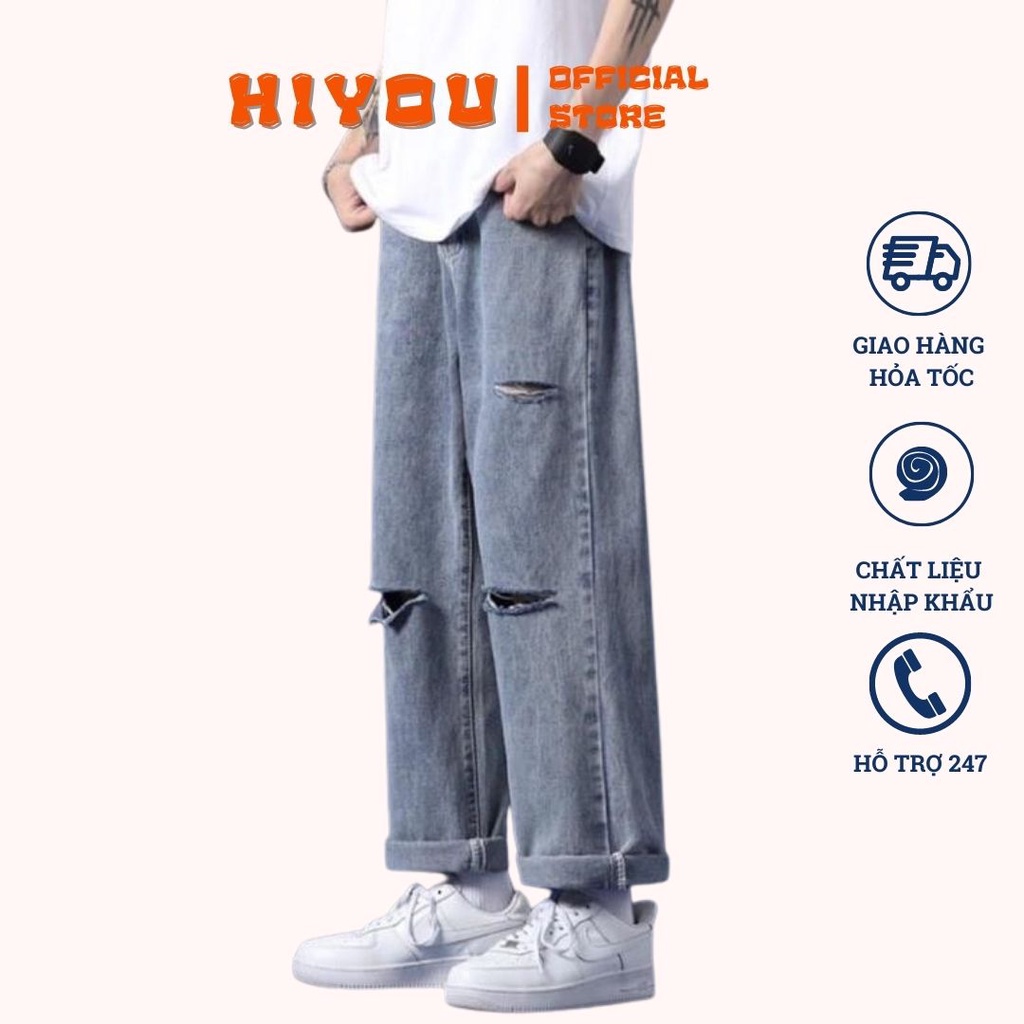 Quần jean baggy nam rách hai gối + rách cạnh tạo cá tính BESTBOYS TR-01 cực hothit 2022