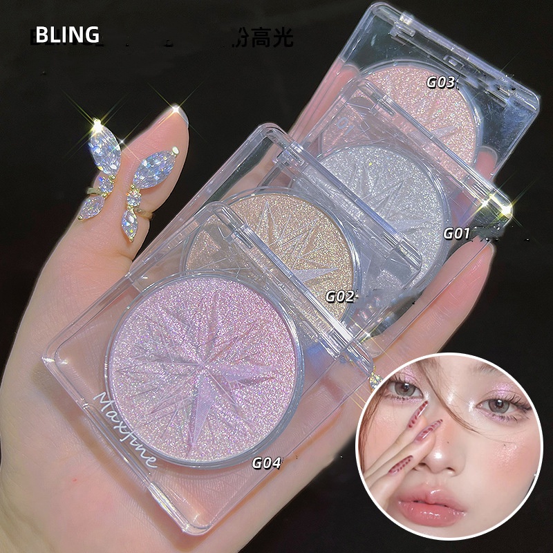 Phấn bắt sáng ánh nhũ lấp lánh chất mềm mịn tiện dụng cho mũi và cơ thể