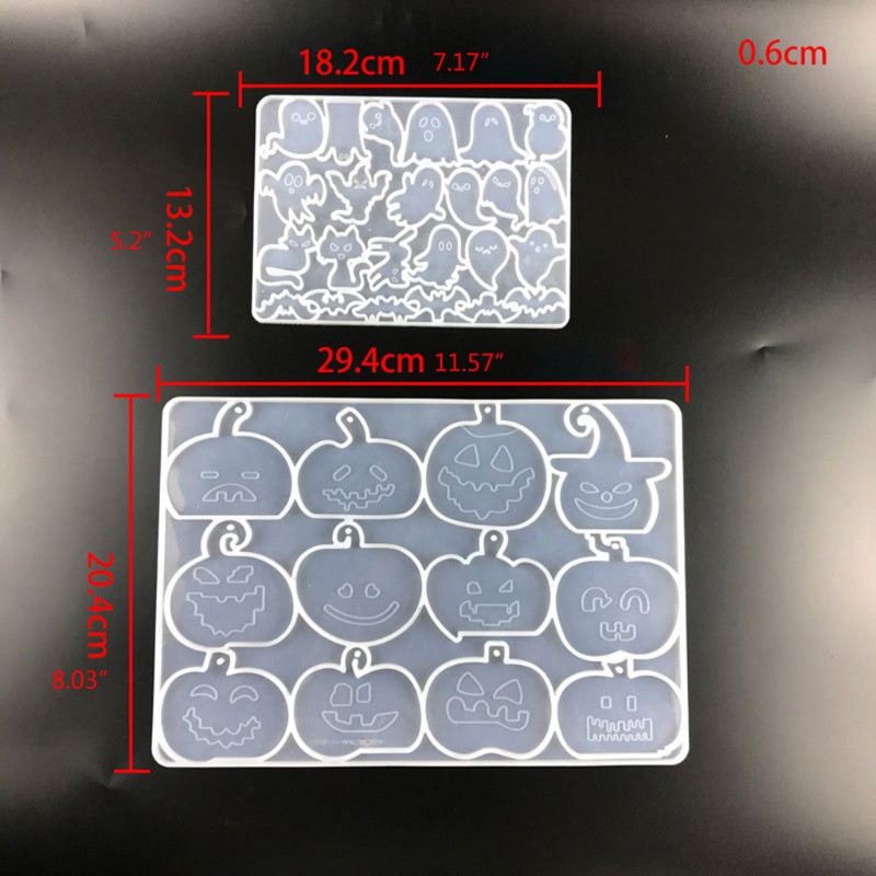 Khuôn Silicone Làm Mặt Dây Chuyền / Bông Tai DIY Hình Quả Bí Ngô / Dơi / Quả Bí Ngô Phong Cách Halloween