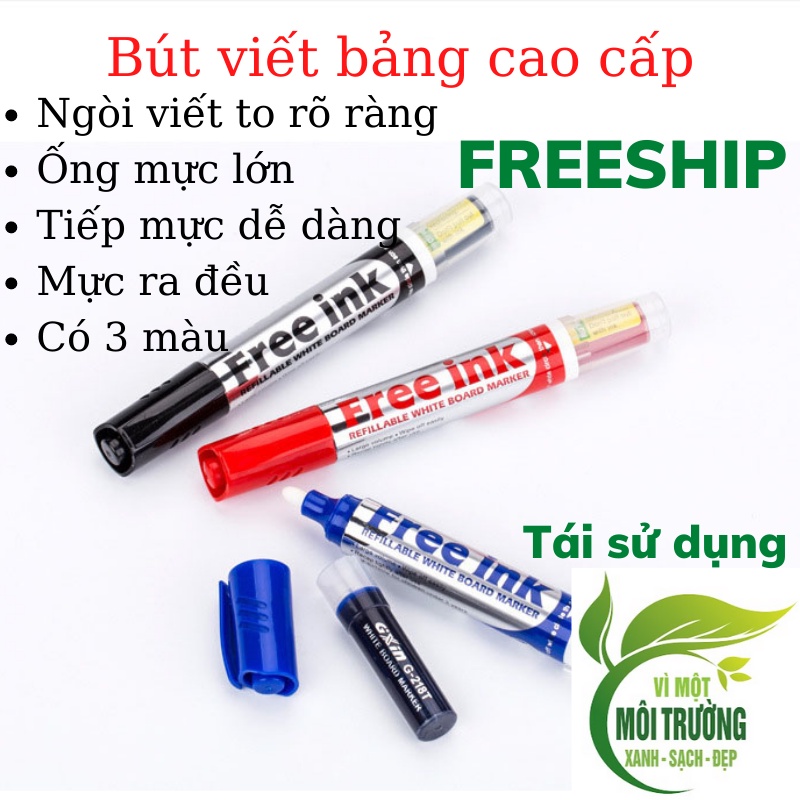 Bút Dạ Viết Bảng Trắng Bút Lông Xoá Được Có Thể Đổ Mực Tái Sử Dụng Có Ống Mực VTL SHOP