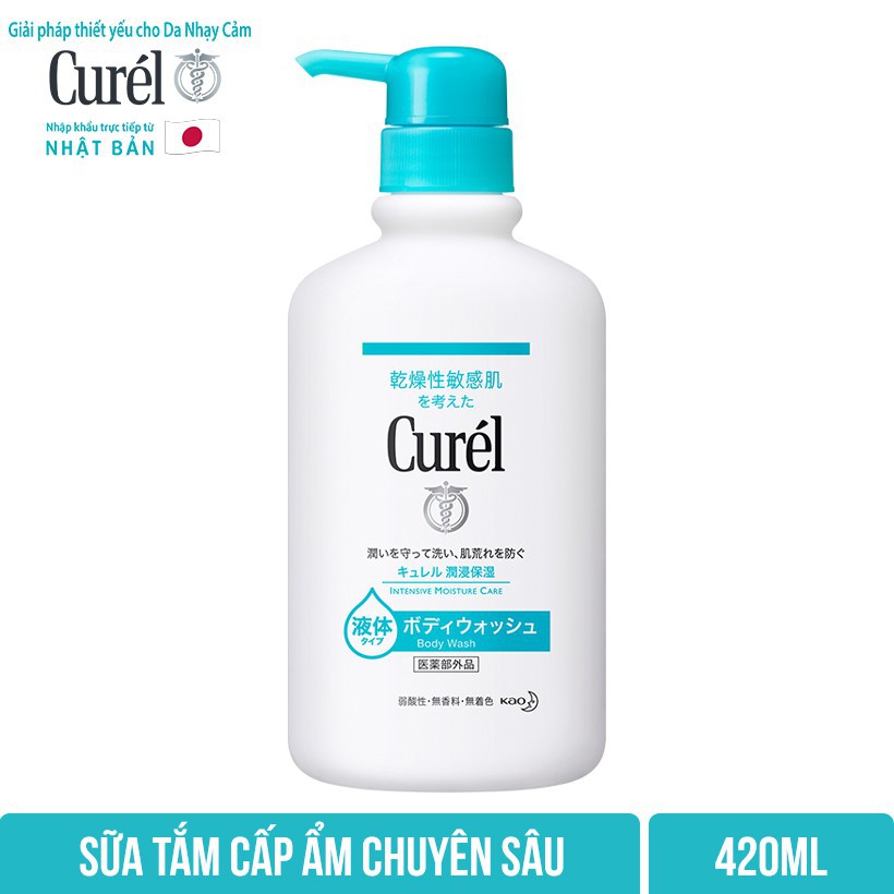 [Công Ty, Tem Phụ] Sữa Tắm Toàn Thân Cấp Ẩm Chuyên Sâu Curel Intensive Moisture Care Body Wash 420ml-[COCOLUX][CUREL]